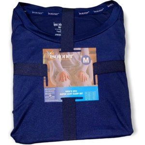 Isotoner Men's Blue 2 PC Super Soft Sleep Set, Size Medium
